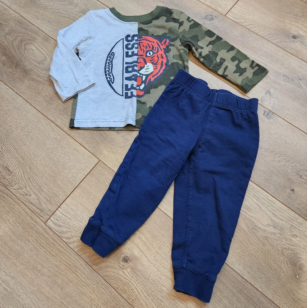 Kids Camouflage and Navy Jogger Set